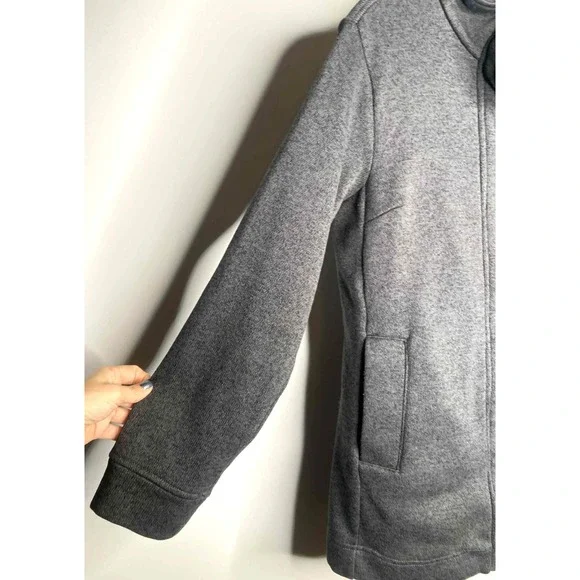 Lands End Full ZIP‎ SWEATER jacket Collared Cardigan Pockets Gray size medium - Picture 4 of 10